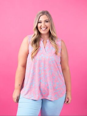 dear scarlett Pink & Turquoise Paisley Sleeveless Camisole
